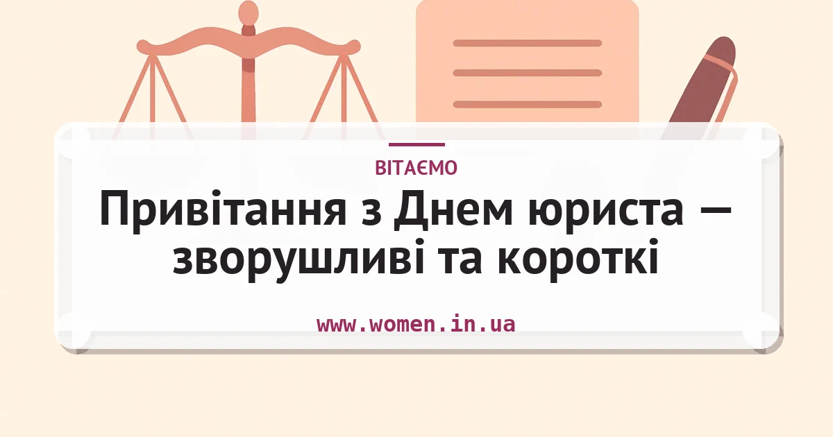Привітання з Днем юриста — зворушливі та короткі — листівка з підписом