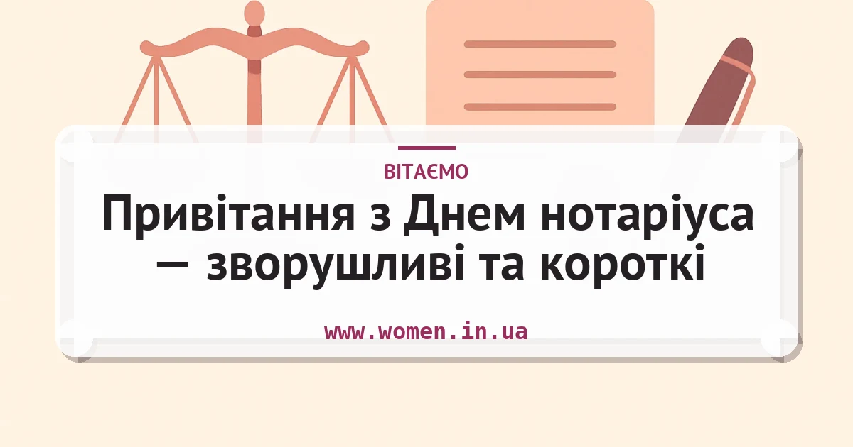 Привітання з Днем нотаріуса — зворушливі та короткі — листівка з підписом